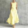 Women's Lace-Up Waist-Cinching Sleeveless Maxi Dress by FitiqueFit