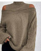 Women’s Elegant Off-Shoulder Turtleneck Sweater — Long Sleeve Knit Top by FitiqueFit