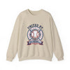 United by Baseball Crewneck Sweatshirt | Patriotic Baseball Graphic, Vintage Red White Blue by Tristan’s Treehouse