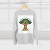 Curage Is a Universal Language Crewneck Sweatshirt — Teistan’s Tree House Back Patch by Tristan’s Treehouse