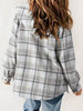 Plaid Snap Down Plush Hooded Jacket Soft & Warm Women Outerwear Cozy And Comfortable Jacket by Stevvex