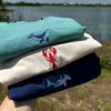Lobster Embroidered T-Shirt by EnjoyMyDesign LLC