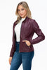 Women Warm Sleek Dual-Zipper Layered Jacket with Cozy Fuzzy Hood Urban Chic & Comfortable Jacket by Stevvex