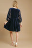 Dotted Lace Sleeve Tiered Velvet Mini Dress For Women – Vintage Velvet Dress, Lace Sleeve Mini Dress, Tiered Velvet Dress, Elegant Party Dress by Stevvex
