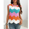 Women’s Rainbow-Striped Cropped Sweater Vest by FitiqueFit