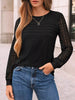 Lace Sleeve Crew Neck T-Shirt by Simply Love