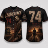 Horror Slasher Baseball Jersey – Gothic Halloween Button Front Shirt & Dark Character Graphic Top