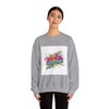 Stay Chill Crash Out Crewneck Sweatshirt | neon graffiti meltdown design by Tristan’s Treehouse