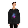 Neon Cyberpunk Skyline Sweatshirt | synthwave cityscape, future city art by Tristan’s Treehouse