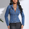 Women's Denim-Look Short Jacket by FitiqueFit