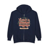 Love Vibes Zip Hoodie —Tristan’s Treehouse Rustic Lakeside Circle Illustration by Tristan’s Treehouse