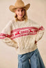 BiBi Christmas Theme Patterned Cable Knit Sweater by FitiqueFit