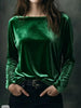 Full Size Velvet Long Sleeve T-Shirt Plus Size by Simply Love