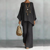 Floral Print Bamboo Linen Two-Piece Set | Wide-Leg Pants by FitiqueFit