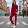 Women’s Fashionable Printed Sports Long-Sleeve Hoodie Set by FitiqueFit