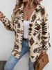 Girls Modern Geometric Button Up Dropped Shoulder Jacket Unique Retro Minimalist Outerwear by Stevvex