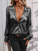 Satin Minimalist Long Sleeve Shirt by FitiqueFit