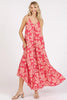 New Summer Printed V-Neck Maxi Cami Dress with Pockets – Chic and Functional Flattering Dress with Ruched Details by Stevvex