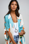 Ocean Bloom Kimono Wrap Aquamarine