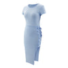 Slim split dress strap dress