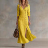 Casual Cotton Linen Long Sleeve Women’s Dress by FitiqueFit