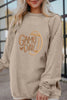 Smoke Gray Twisted Rib Texture game day Rugby Embroidered Baggy Sweatshirt by Wild and Free Boutique