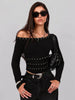 Studded One Shoulder Long Sleeve T-Shirt by Simply Love