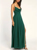 Slit Cowl Neck Maxi Dress by Wild and Free Boutique
