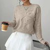 Women's Elegant Floral Sweater - Crew Neck Long Sleeve Casual Pullover by FitiqueFit