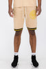 Mens Lion Head Black and Gold Detail Shorts