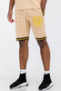 Mens Lion Head Black and Gold Detail Shorts