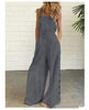 High-Waisted Sleeveless Wide-Leg Denim Jumpsuit – 8 Colors, S–2XL by FitiqueFit