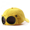Aviator Baseball Cap – Unisex Summer Hat with Built-In Sunglasses by FitiqueFit