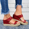 Wedge Heel Slippers Casual Sandals Hemp High Wedge Heel Shoes by FitiqueFit