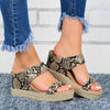 Wedge Heel Slippers Casual Sandals Hemp High Wedge Heel Shoes by FitiqueFit