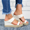 Wedge Heel Slippers Casual Sandals Hemp High Wedge Heel Shoes by FitiqueFit