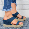 Wedge Heel Slippers Casual Sandals Hemp High Wedge Heel Shoes by FitiqueFit