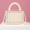 New Handmade Beaded Woven Pearl Transparent Acrylic One-Shoulder Diagonal Handbag