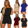 Belted Short Sleeve Silk A-Line Mini Jumpsuit – 4 Colors, S–5XL by FitiqueFit