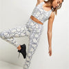 Cropped High-Waisted Leggings – Snake Print Workout Pants by FitiqueFit