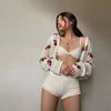 Women’s Cherry Embroidery Crochet Cardigan by FitiqueFit