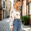 Women’s Cherry Embroidery Crochet Cardigan by FitiqueFit