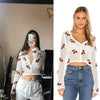 Women’s Cherry Embroidery Crochet Cardigan by FitiqueFit