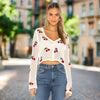 Women’s Cherry Embroidery Crochet Cardigan by FitiqueFit
