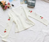 Women’s Cherry Embroidery Crochet Cardigan by FitiqueFit