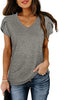 🌸 Women's V-Neck Petal Sleeve Summer T-Shirt – Elegant & Breezy by FitiqueFit