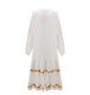 V-neck Embroidered Loose Dress Embroidered Long Skirt