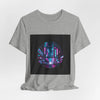 Neon Cyberpunk Skyline Tee | synthwave skyline, future city art by Tristan’s Treehouse