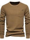 Men's Waffle-Knit Round Neck T-Shirt