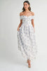 Floral Printed Off Shoulder Maxi Dress – Chic Off Shoulder Maxi Dress, Vibrant Floral Print, Beach Vacation Dress, Casual Summer Maxi Dress by Stevvex